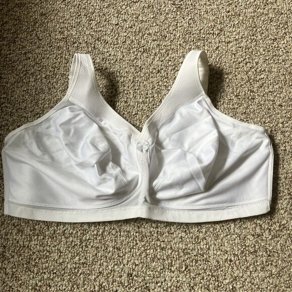Glamorise Womens Magic Lift Bra Style 1005 Size 48F White Comfort Adjustable - Picture 1 of 8